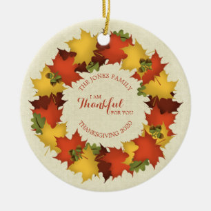Höst löv Thanksgiving Utandning Julgransprydnad Keramik