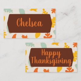 Höst löv Thanksgivingen Placeringskort