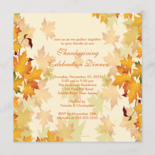 Höst löv thanksgivinginbjudan för stilfull höst inbjudningar