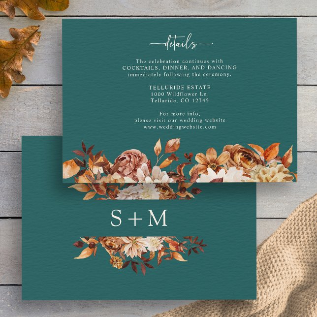 Höst löv tilläggskort (Simple Fall Leaves Enclosure Card Monogrammed by Painted Paperie
)