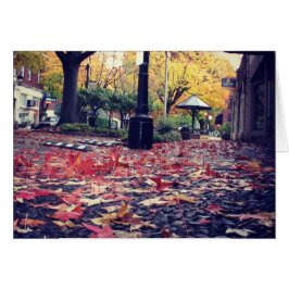 Höst löv trädgångsvy hälsningskort