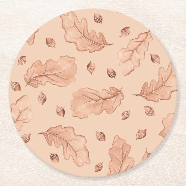 Höst löv underlägg papper rund (Framsidan)
