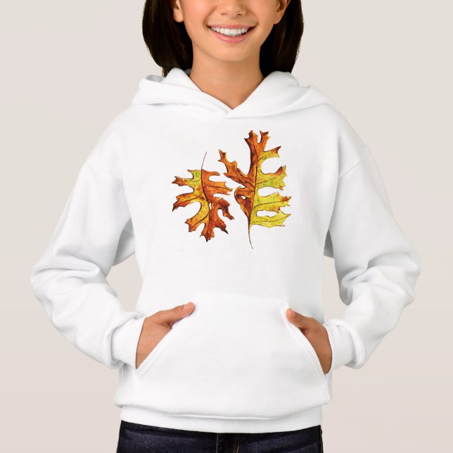 Höst löv Vacker Nature Watercolor Art T-shirt (Framsida)