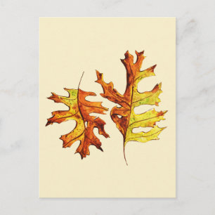 Höst löv Vacker Nature Watercolor Art Vykort
