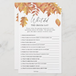 Höst löv - Vad sa brudgummen möhippa-spel?