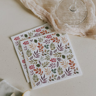 Höst löv Vattenfärgad Löv Pappersservett