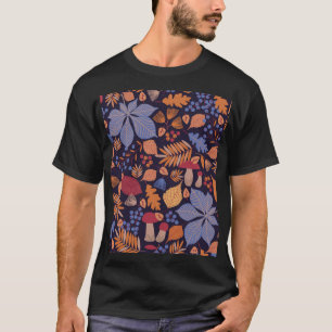 Höst löv, Vintage Mushroom Illustration. T Shirt