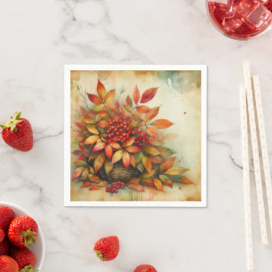 Höst löv vintage vattenfärgshösten färg pappersservett