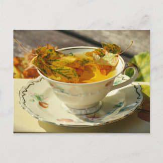 höst löv vykort för engelska tea Autumn Cottage Po