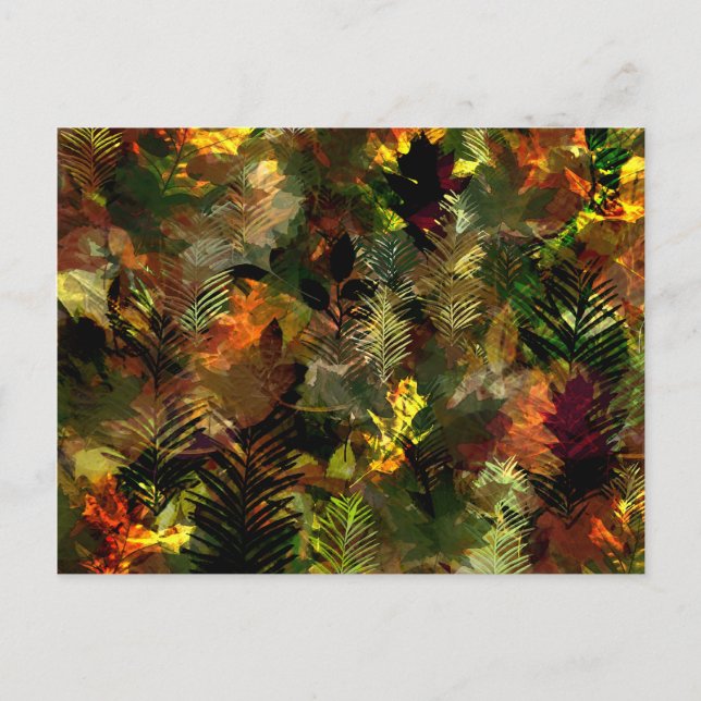 höst löv vykort för vattenfärg (Framsida)