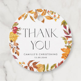 Höst löv WAN-Christening Tack Gåvor Etiketter