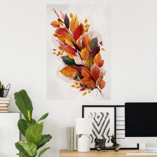 Höst löv Watercolor Art Poster