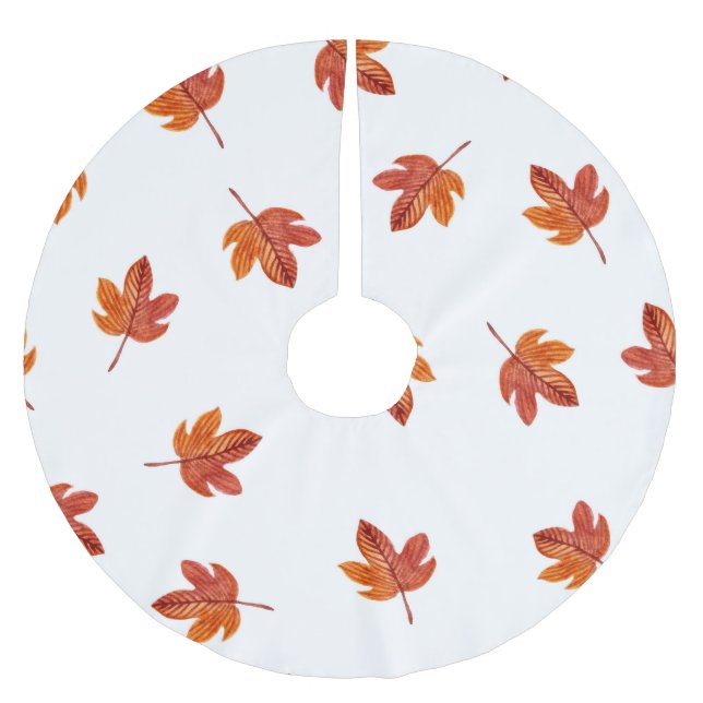 Höst löv Watercolor Hand plockade Julgransmatta Borstad Polyester (Framsidan)