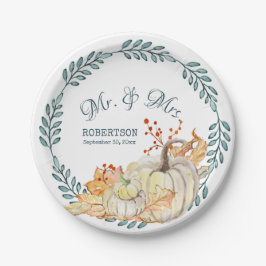 Höst löv Watercolor Pumpkin Rustic Barn Bröllop