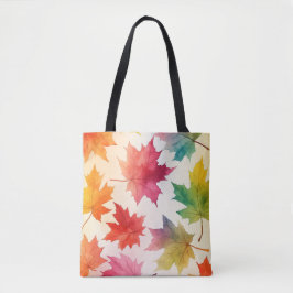 Höst löv Watercolor TotebBag Tygkasse