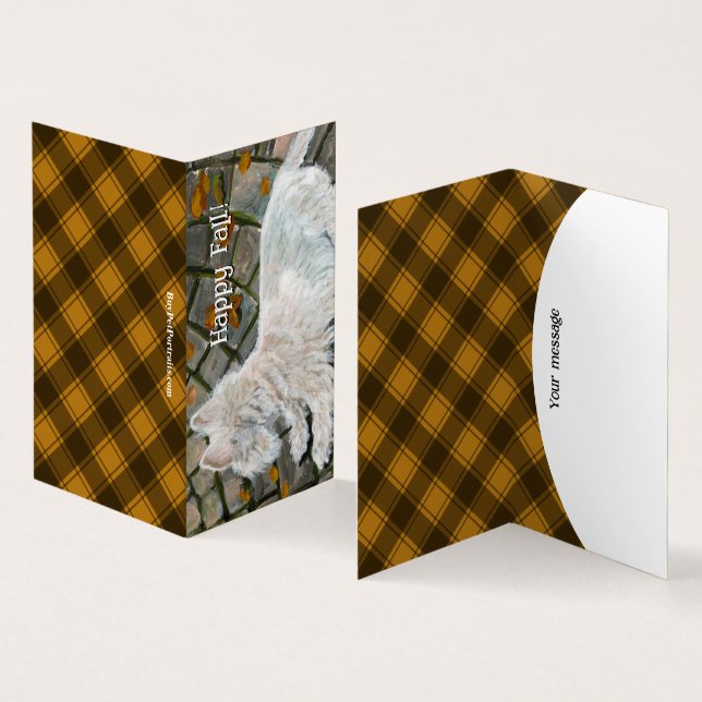 Höst löv Westie på Patio Kort (In- och utsida)