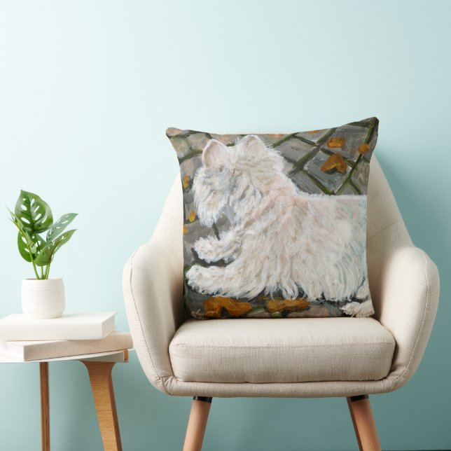 Höst löv Westie på Patio Kudde (Stol)