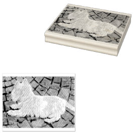 Höst löv Westie på Patio Stämpel