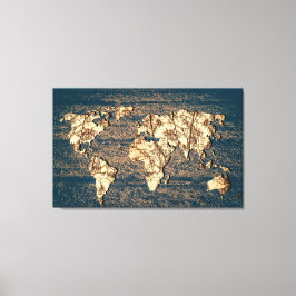 Höst löv World Map Wall Art Canvastryck