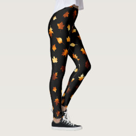 Höst lövmönster leggings