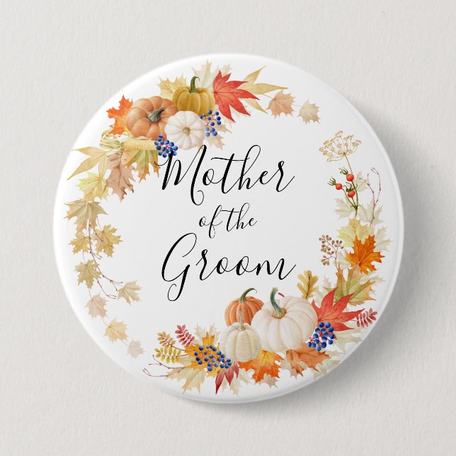 Höst lövpumpamor av brudgummen knapp (Framsida)