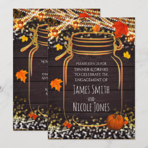 Höst Mason kruka rustika förlovningsinbjudningar Inbjudningar