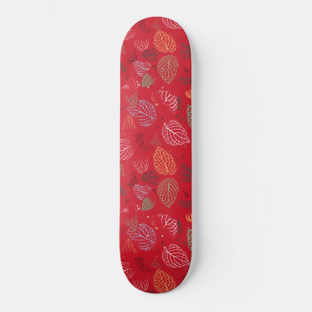 Höst, Mönster av löv Mini Skateboard Bräda 18,5 Cm (Framsida)