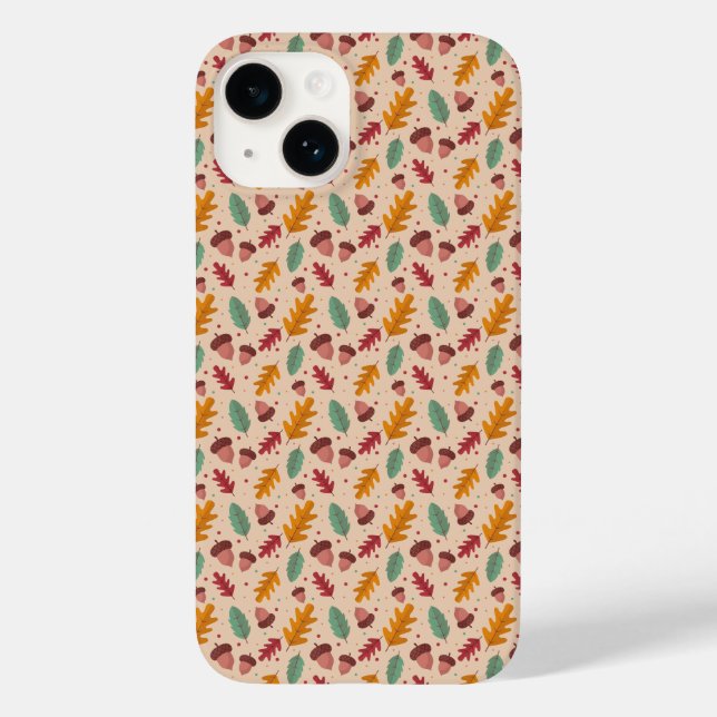 Höst Mönster Blad iPhone Fodral (Baksida)