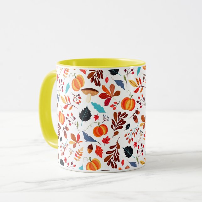 Höst Mönster Kaffe Mugg (Framsida vänster)
