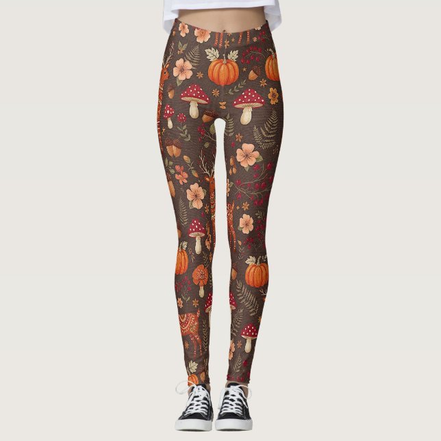 Höst Mönster Leggings (Framsida)