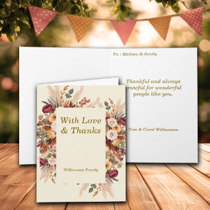 Höst Mysig Blommig Tacksgiving Personlig Helgkort