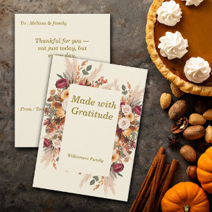 Höst Mysig Blommig Tacksgiving Personlig Julkort