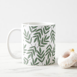 Höst | Natur Grey Löv Foliage Mönster Kaffemugg