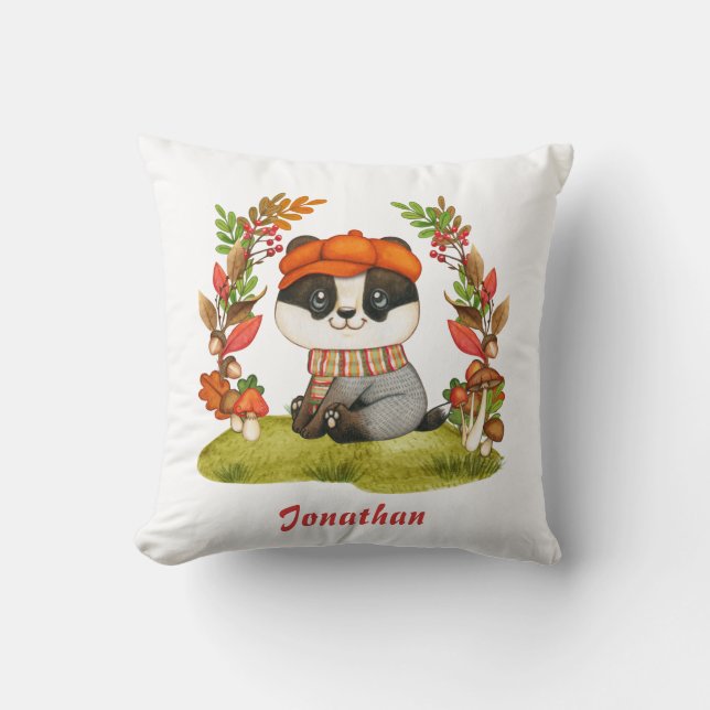 Höst Nurseries Dekoration Söt Liten Baby Grävling  Kudde (Framsida)