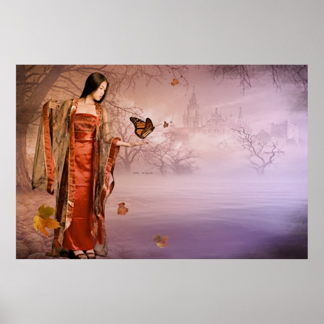 Höst och monarch Butterflies Poster (Framsidan)