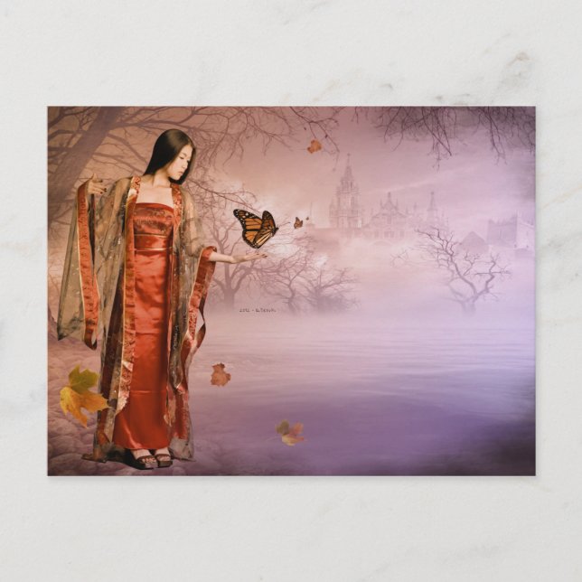 Höst och monarch Butterflies Vykort (Framsida)