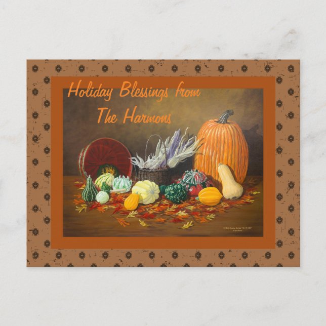 Höst- och Thanksgivingfirande julkort Helg Vykort (Framsida)
