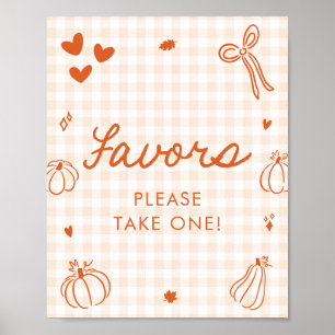 Höst Orange En Liten Pumpa Förmånsskylt Poster