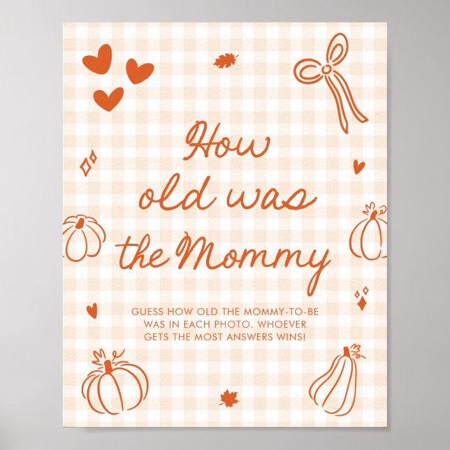 Höst Orange Ett Litet Pumpkin Hur gammal var Mamma Poster (Framsidan)