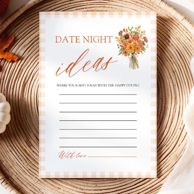 Höst Orange Gingham Marknad Dejtingnatt Idéer Spel Inbjudningar (Fall Orange Gingham Market Date Night Ideas Game)