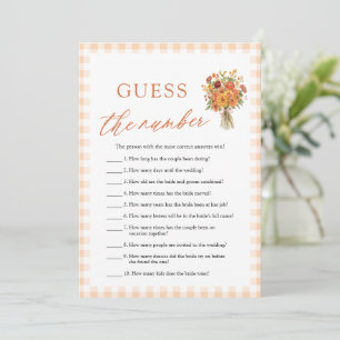 Höst Orange Gingham Marknad Gissa Nummer Spelet Inbjudningar