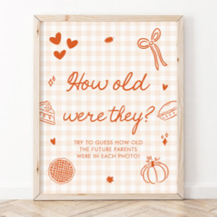 Höst Orange Gingham Sötnos Hur gamla var de Poster