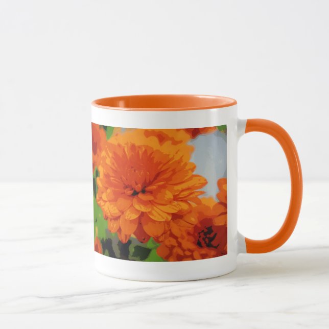 Höst Orange Mums Drickskopp Mugg (Höger)