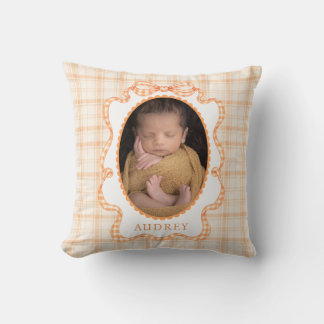 Höst Orange Plaid Baby Foto Kudde