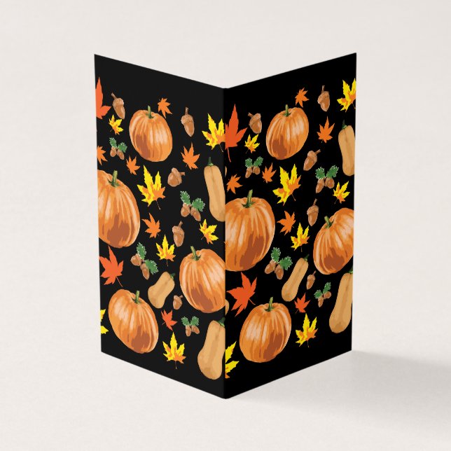 Höst Orange Pumpa Höst Mönster Kort (Utsida)