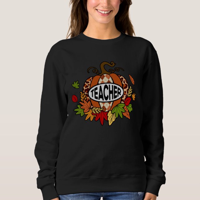 Höst outfit lärare tacksam tacksam välsignad t shirt (Framsida)