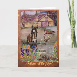 Höst på gårdshästar inbjudan