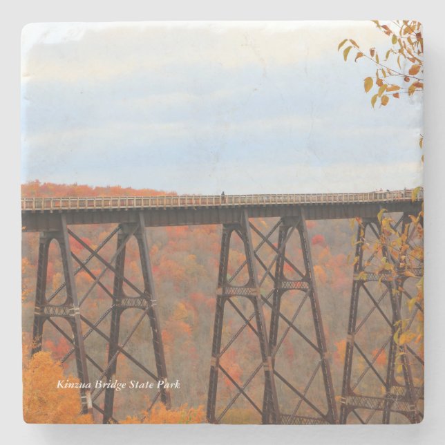 Höst på Kinzua Bridge Underlägg Sten (Framsidan)
