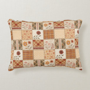 Höst Patchwork Blommig Överkast & Prydnadskudde