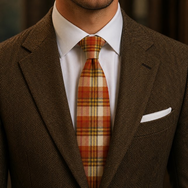 Höst Plaid  Varm Orange & Rost  Slips (Skapare uppladdad)